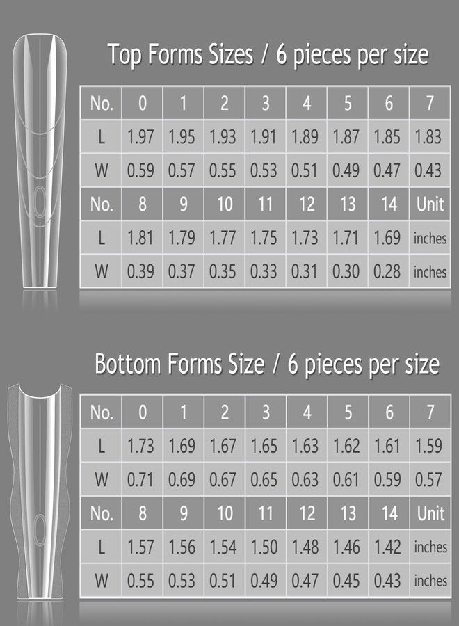 Furtherpretty Sandwich Dual Nail Forms, 15 Sizes Long Coffin Top and Bottom Dual Forms for Builder Gel, Reusable Acrylic Nail Extension Molds with Guide Lines, Professional Manicure Supplies (Coffin) - Image 3